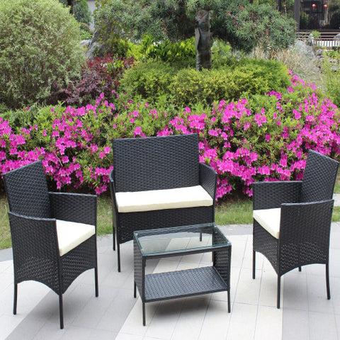 4 PC Rattan Patio